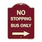 Signmission No Stopping Bus with Arrow Right Heavy-Gauge Aluminum Architectural Sign, 24" x 18", BU-1824-23577 A-DES-BU-1824-23577 - alternate 1
